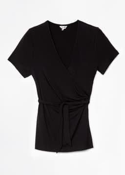 FERN WRAP TOP - Black