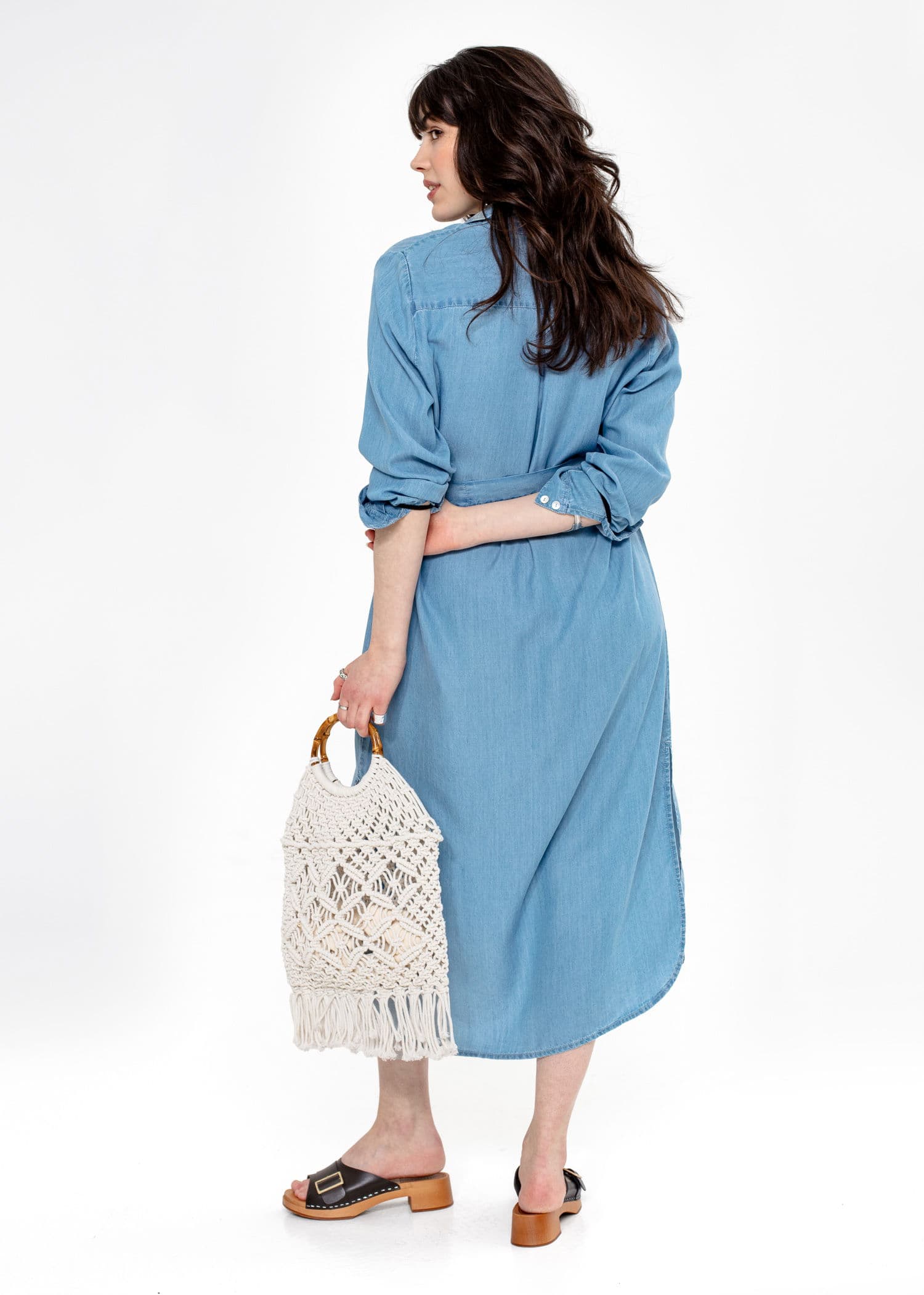 DIANA LONG TENCEL SHIRT - BLUE