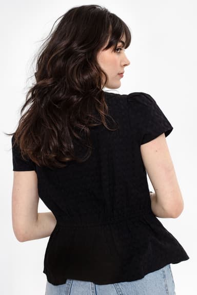 WINNIE Svart blus med spets - Svart 3 - Indiska