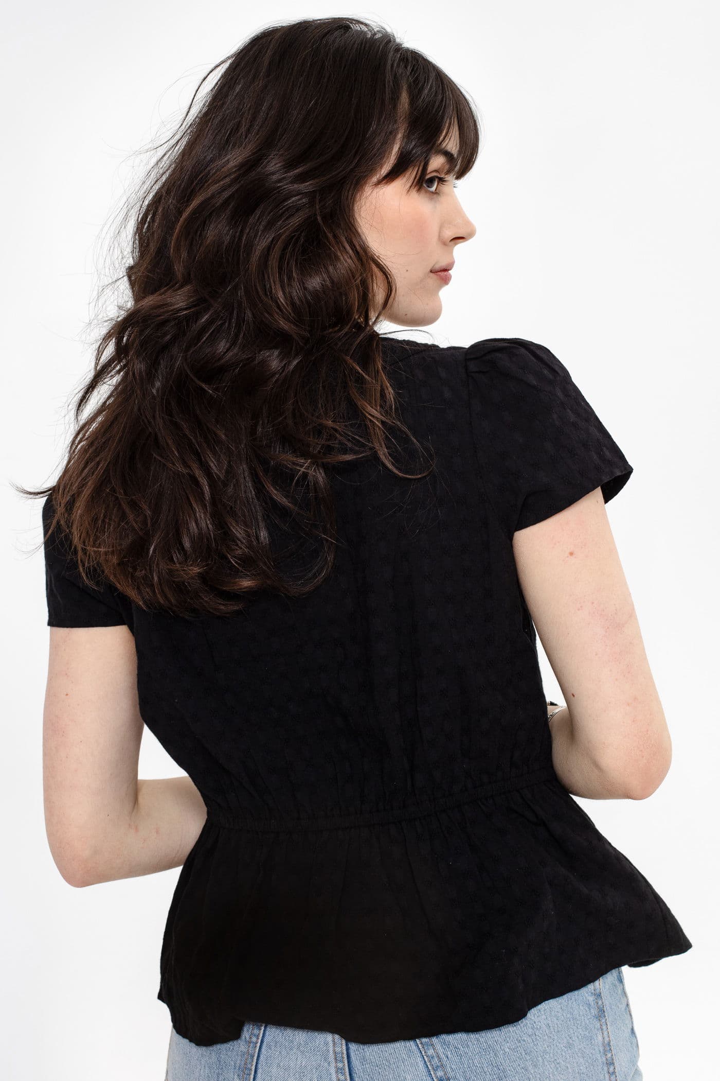 WINNIE Svart blus med spets - Svart 3 - Indiska