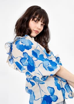 CORNELIA BLOUSE 251 - DARK BLUE AOP