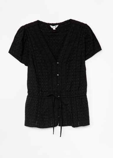 WINNIE Svart blus med spets - Svart 7 - Indiska
