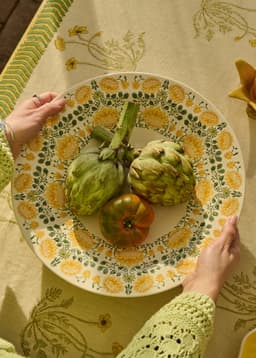 SOLA SERVING PLATTER - Flower yellow