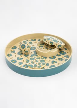 KASHMIR ROUND TRAY - BLUE