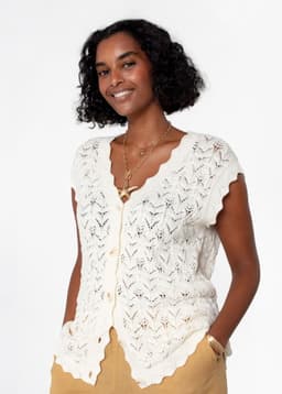 MALENA CROCHET VEST - OFFWHITE