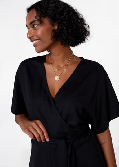 2A Omslagsjumpsuit - Svart NO - Indiska