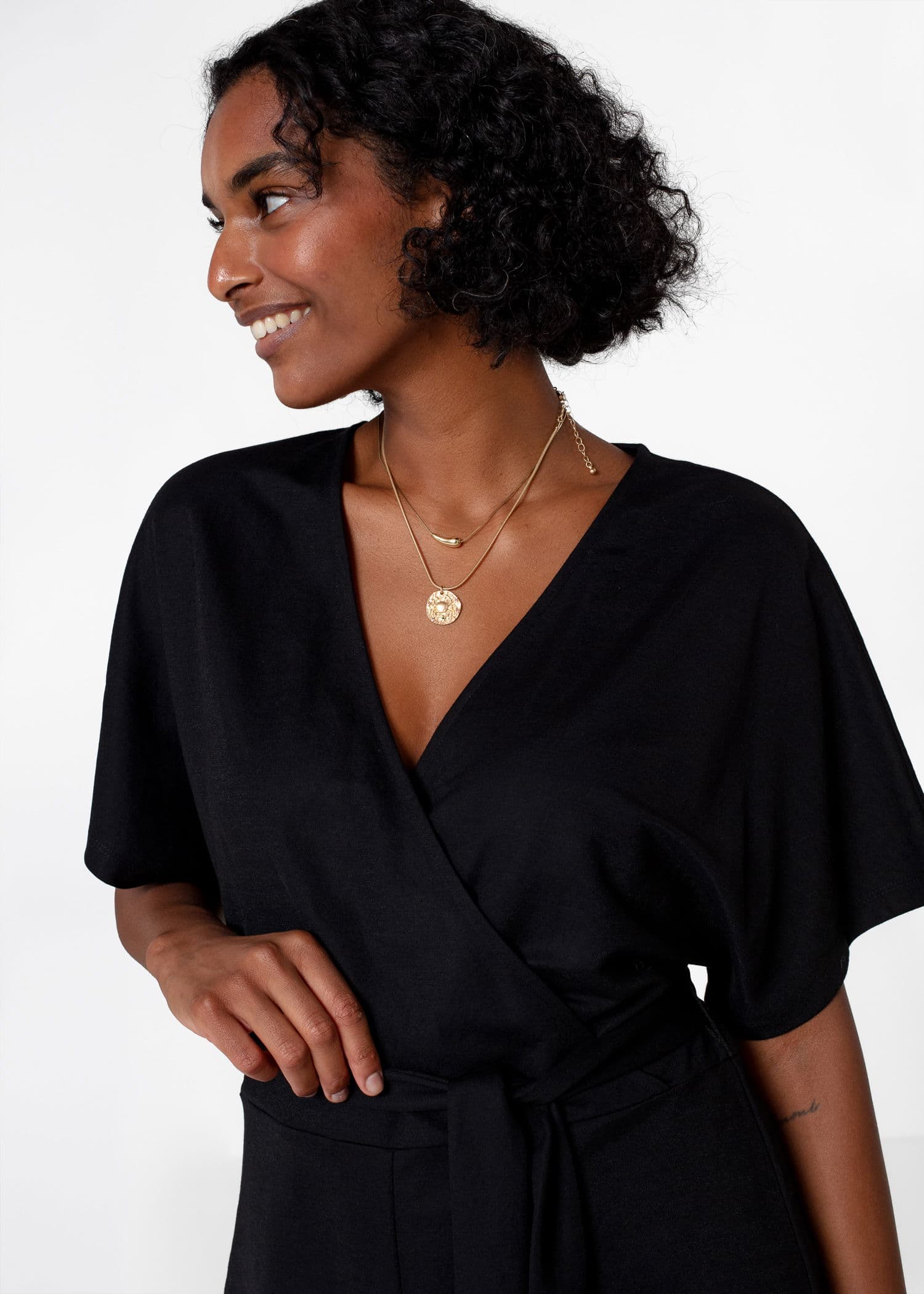 2A Omslagsjumpsuit - Svart NO - Indiska