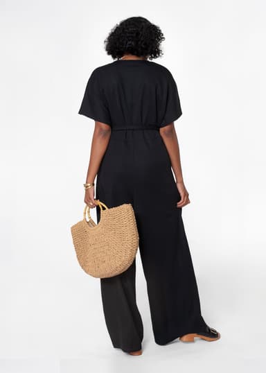 4A Omslagsjumpsuit - Svart NO - Indiska