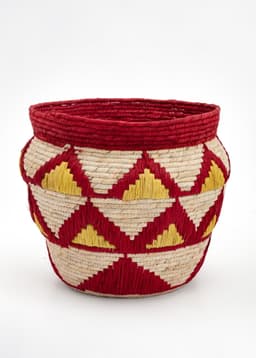 ANJA ROUND BASKET - RED