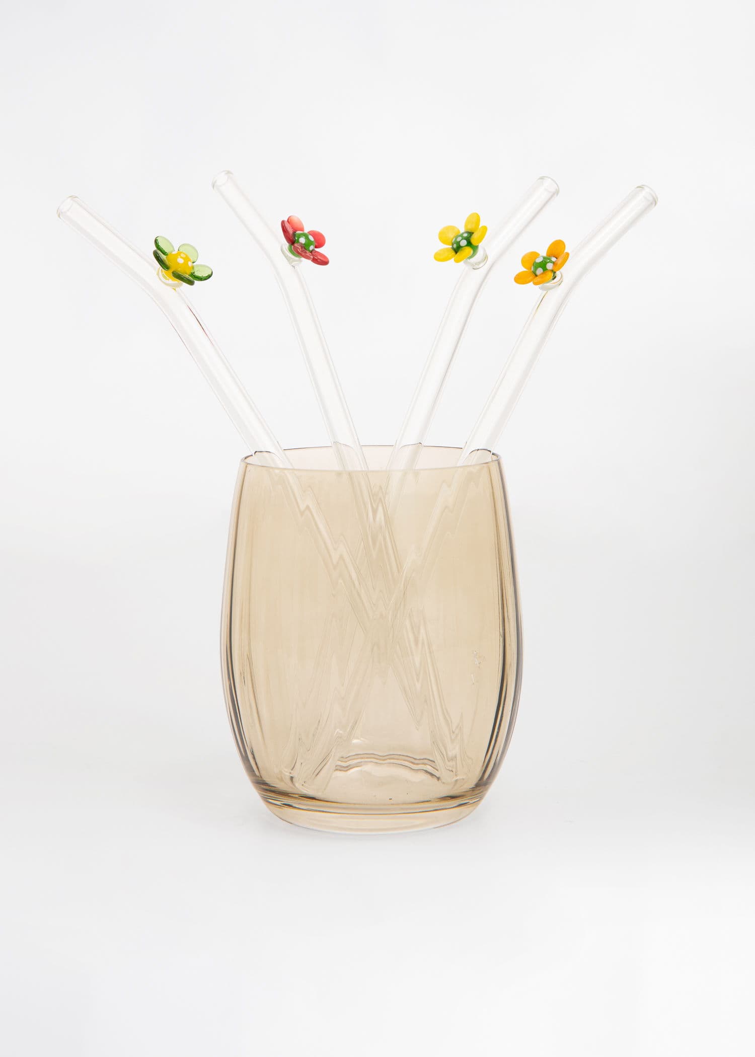 FLEUR Dekorativa sugrör i glas - Multi 1 - Indiska