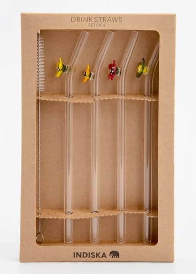 FLEUR Dekorativa sugrör i glas - Multi 2 - Indiska