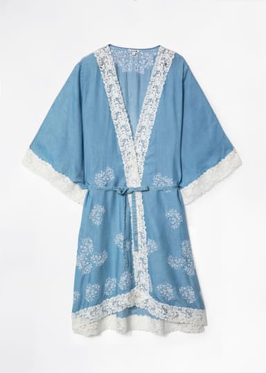 KAY Kimono Tencel-modaalista - Sininen 1 - Indiska