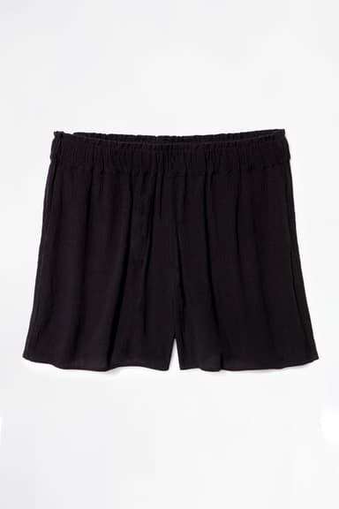 LILA Svarta krinklade shorts - Svart 1 - Indiska