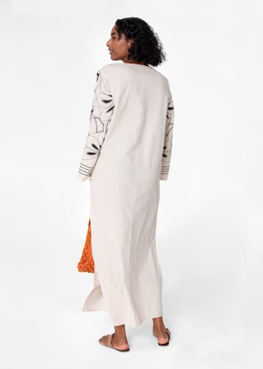 BODE Brodert kaftan - Beige 4 - Indiska