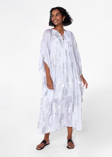 PARADISE Lurex-kaftaani - Valkoinen 5 - Indiska