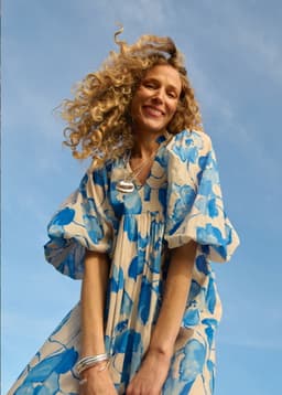 CORNELIA DRESS 251 - DARK BLUE AOP