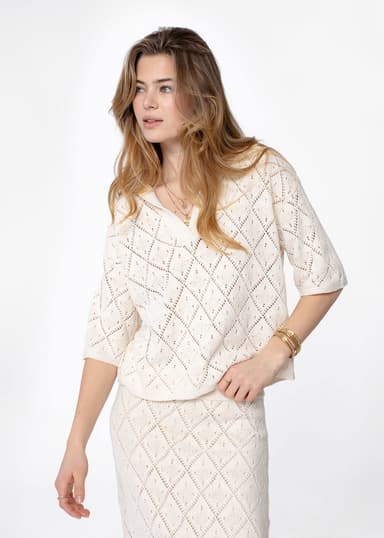 VANESSA Neuleyläosa - Beige 1 - Indiska