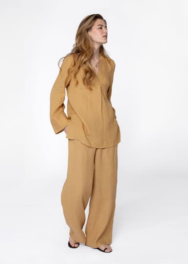 HIBO Beige pellavatunika - Beige 1 - Indiska
