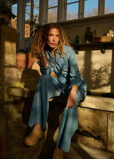 ISLA Jumpsuit i tencel - Blå 1 - Indiska