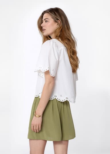 LILA Rynket shorts - Grønn 2 - Indiska