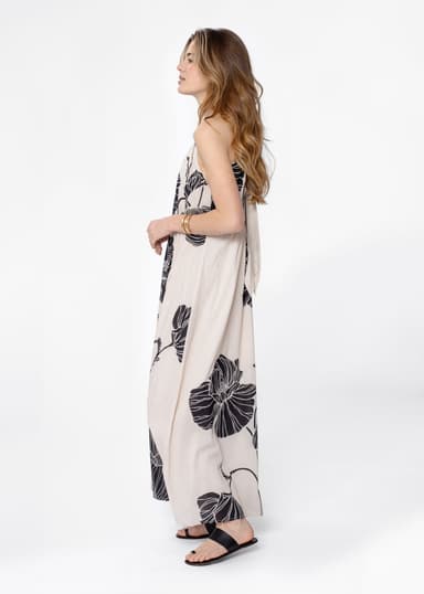 CAROLE Mönstrad maxiklänning - Beige 6 - Indiska