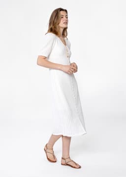 ZUMI POINTELLE DRESS - WHITE
