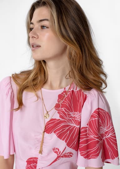 ELLA Rosa mønstret kjole - Rosa 3 - Indiska