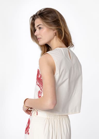 LOELLE Brodert topp - Hvit 5 - Indiska