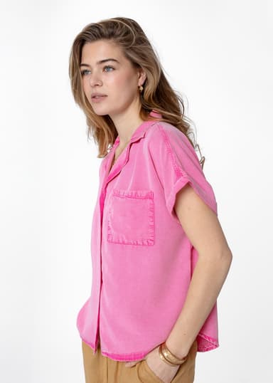 SWEETIE Rosa kortärmad skjorta - Rosa 2 - Indiska