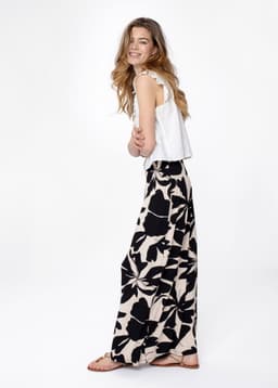 BELLA LONG SKIRT - BLACK AOP