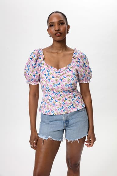 PERLA Mønstret jersey topp - Multi 1 - Indiska