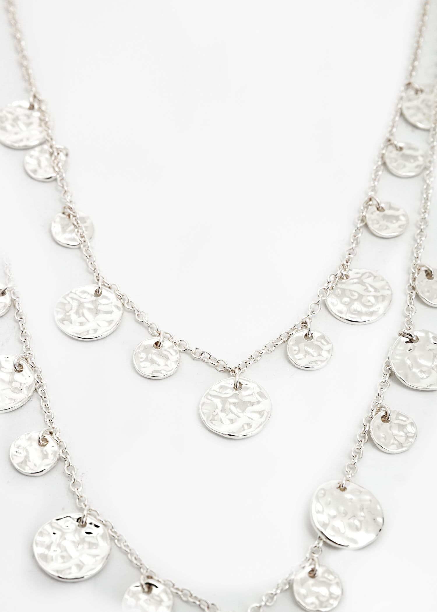 PENDENTS Dubbelkedjat silverfärgat halsband - Silver 3 - Indiska