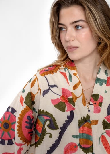 VIVI Broderad kimonojacka - Rosa 3 - Indiska