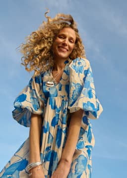CORNELIA DRESS 251 - DARK BLUE AOP
