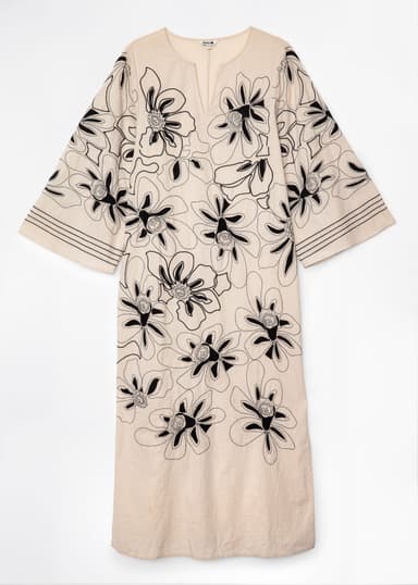 BODE Brodert kaftan - Beige 6 - Indiska