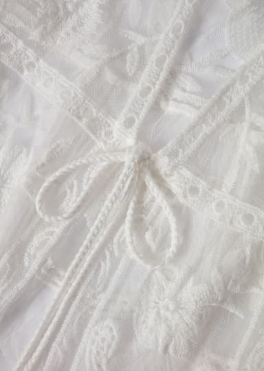SARAH Vit broderad strandkimono - Vit 3 - Indiska