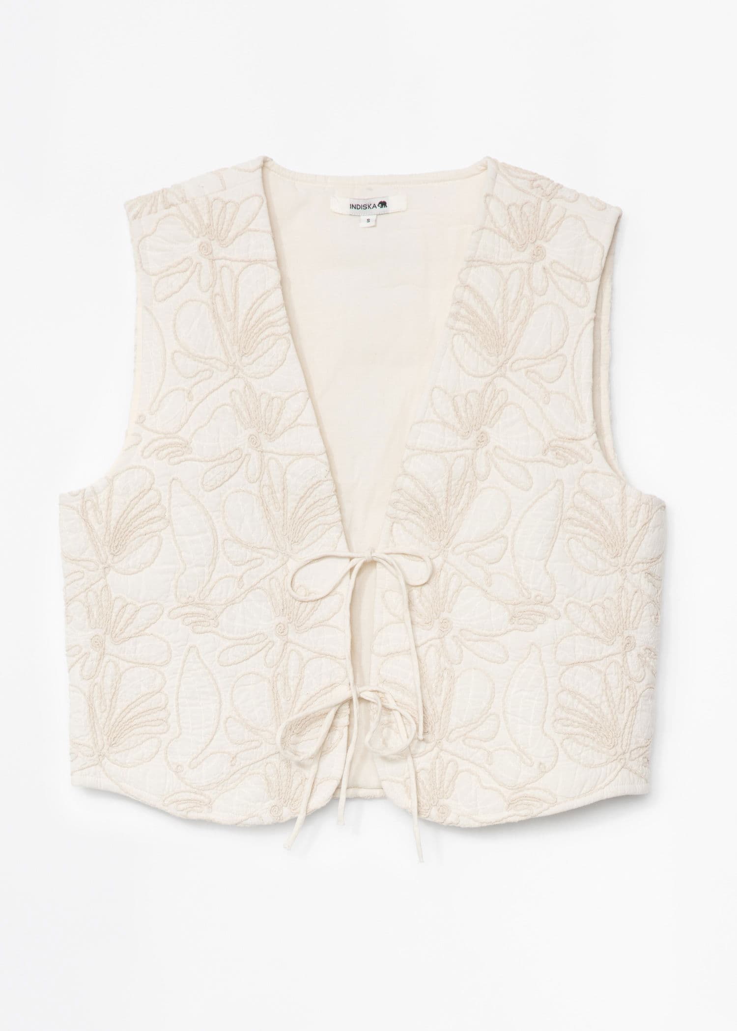 VINA Brodert vest - Hvit 6 - Indiska
