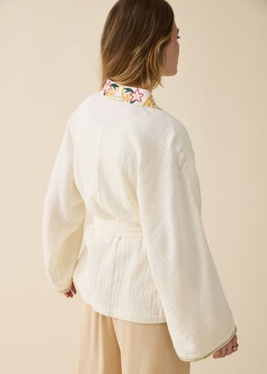 BARBARA Kirjailtu kimono - Valkoinen 4 - Indiska