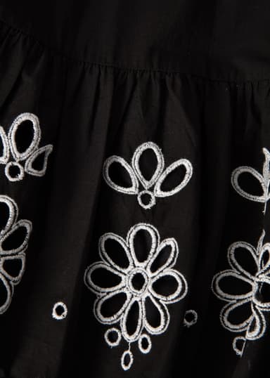 NALA Svart kjole i broderie anglaise - Svart 5 - Indiska