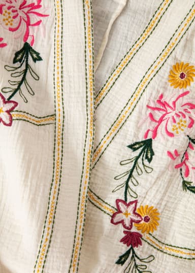 BARBARA Kirjailtu kimono - Valkoinen 7 - Indiska