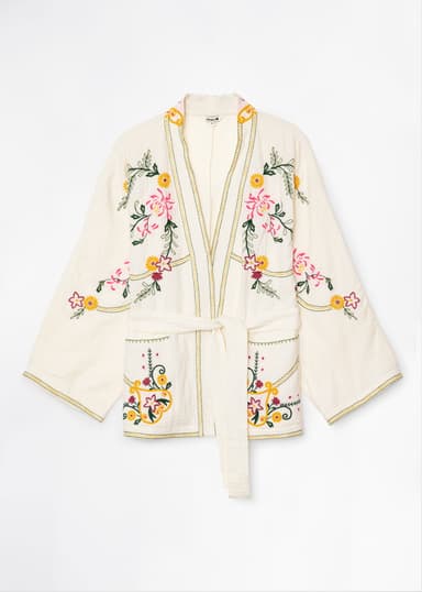BARBARA Kirjailtu kimono - Valkoinen 6 - Indiska