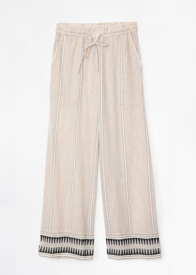 DONNA Jakardikuvioidut housut - Beige 4 - Indiska
