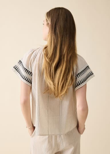 DONNA Jakardikuvioitu pusero - Beige 4 - Indiska