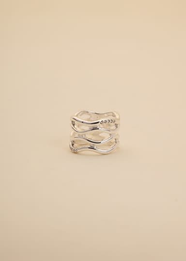 BOTANICAL Bølgete ring  - Sølv 1 - Indiska