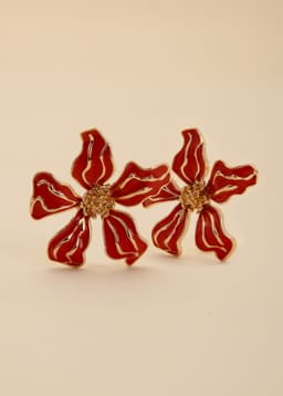 FLOWER EARRINGS - ORANGE