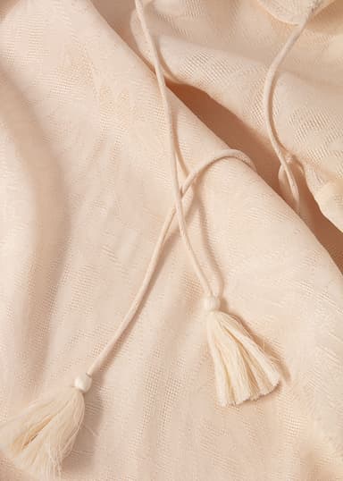 ADIL Beige jacquard-vävd kaftan - Beige 2 - Indiska