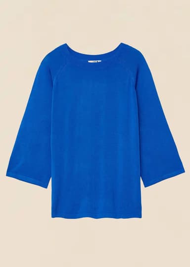 ANNA Hienoneuloksinen pusero - Sininen 1 - Indiska