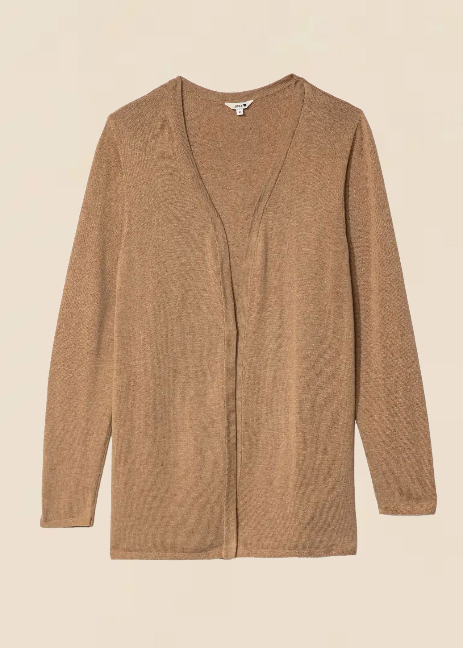 Pernilla Ensfarget strikket cardigan - Beige 1 - Indiska
