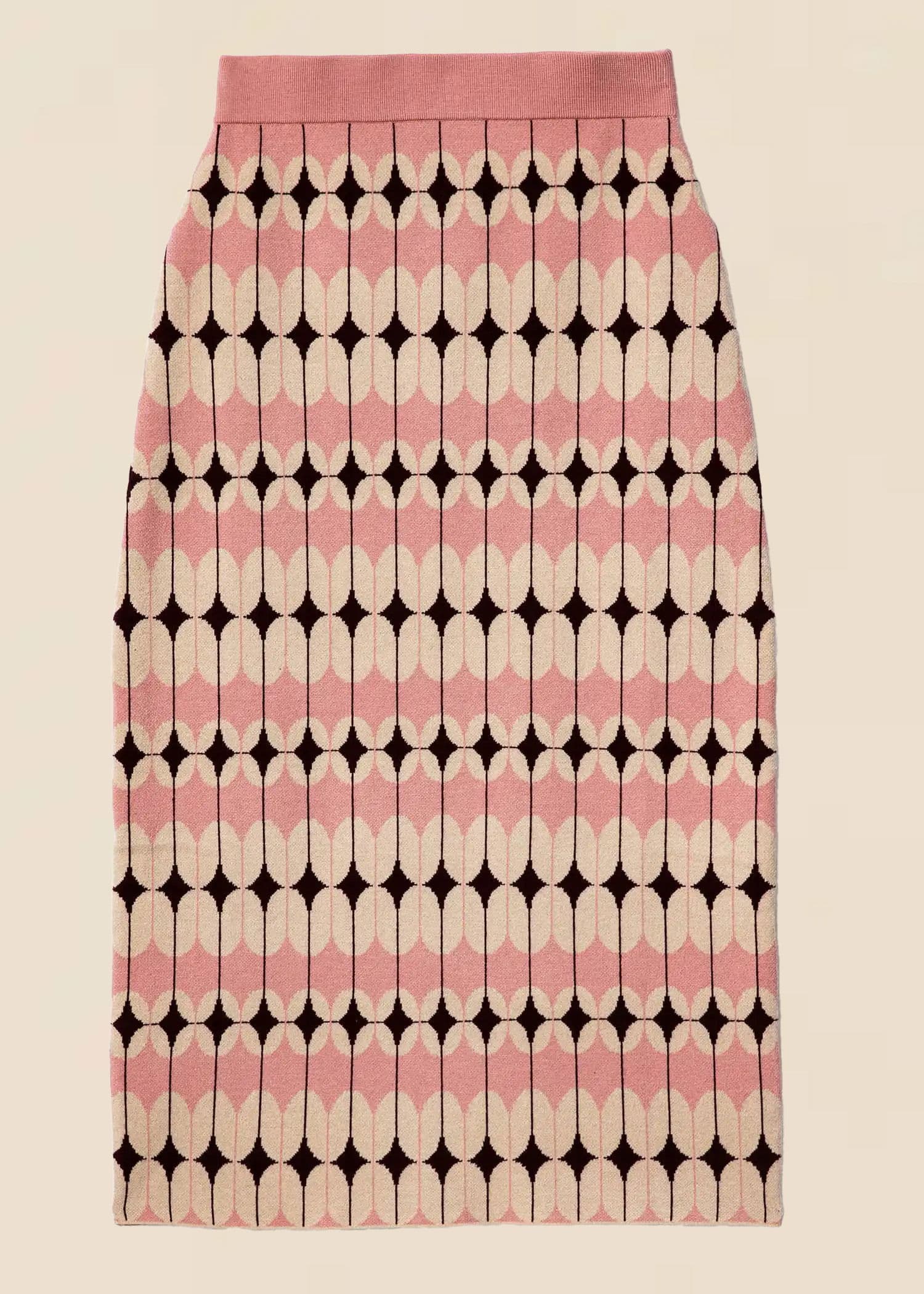 THEA Jacquard-neulottu hame - Vaaleanpunainen 1 - Indiska