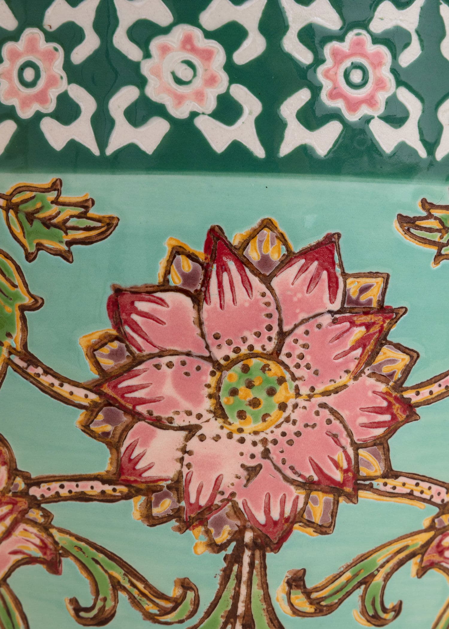 XL Blommig XL-mugg i stengods - Rosa 2 - Indiska